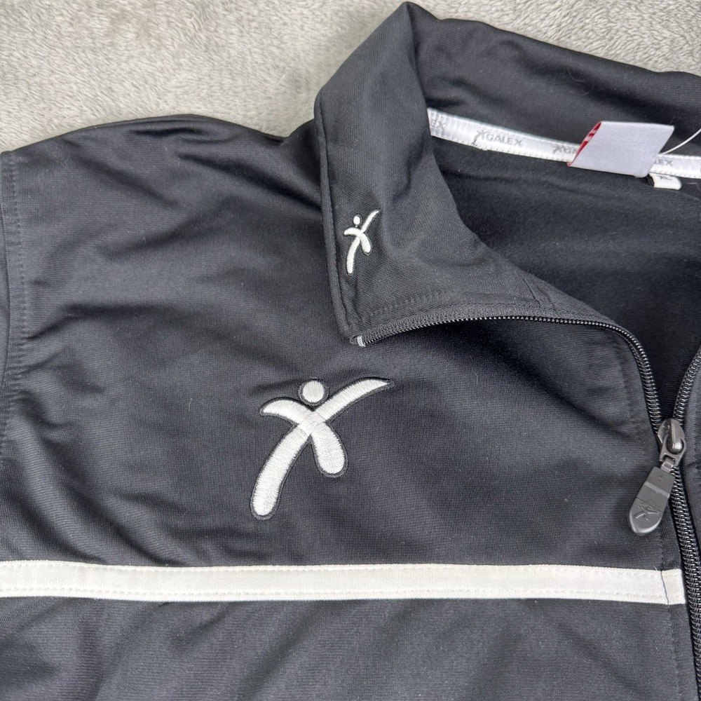 Galex Men's Track Jacket XL Black Full Zip Athletic Training Warm Up NWT Italian - Picture 2 of 8
